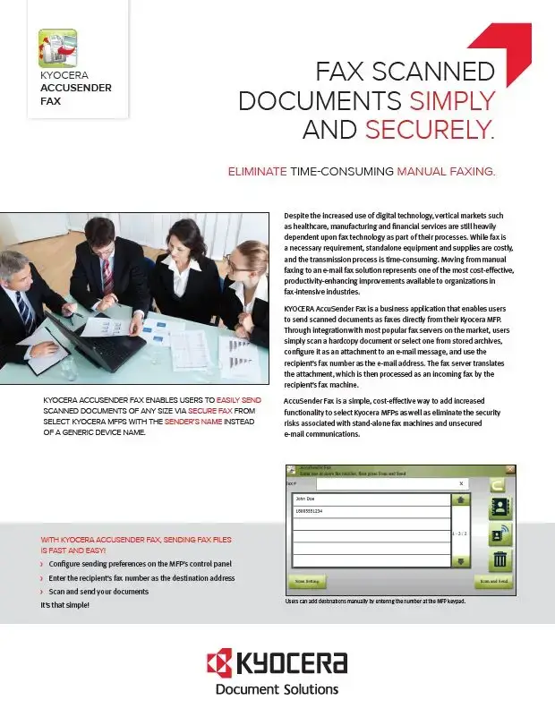 Kyocera, Software, Capture, Distribution, Accusender Fax, National RAM Business Systems