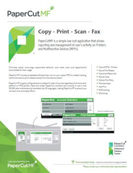 Ecoprintq Cover, Papercut MF, National Ram Business Systems, Kyocera, KIP, HP, San Gabriel Valley, California, CA
