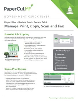 Government Flyer Cover, Papercut MF, National Ram Business Systems, Kyocera, KIP, HP, San Gabriel Valley, California, CA