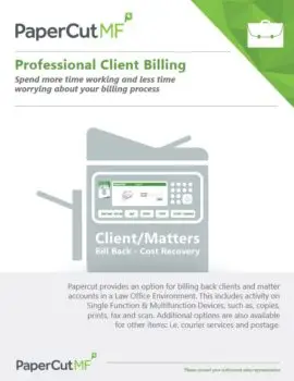 Papercut, Mf, Professional Client Billing, National RAM Business Systems